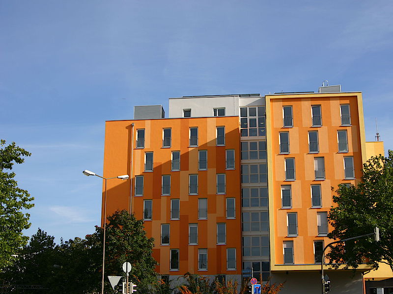 Ausblick auf Wohnheim Berliner Allee von außen